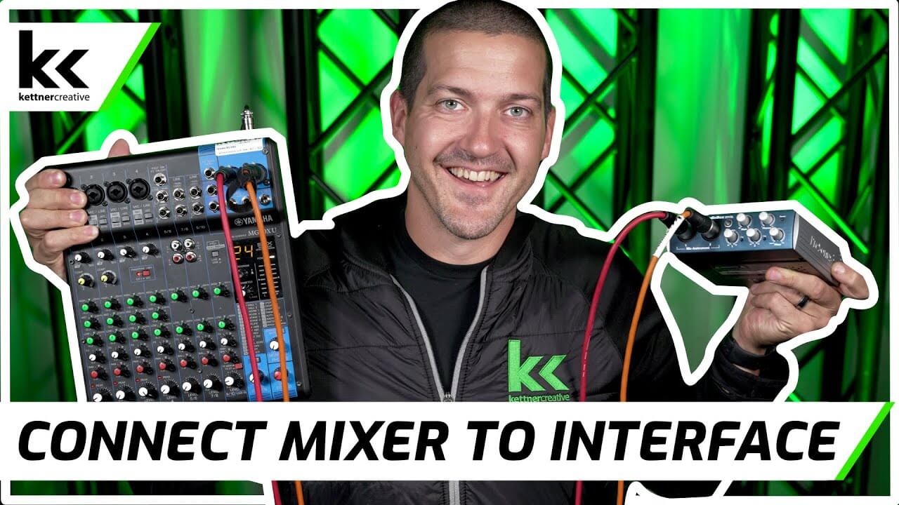how to connect audio interface to mixer